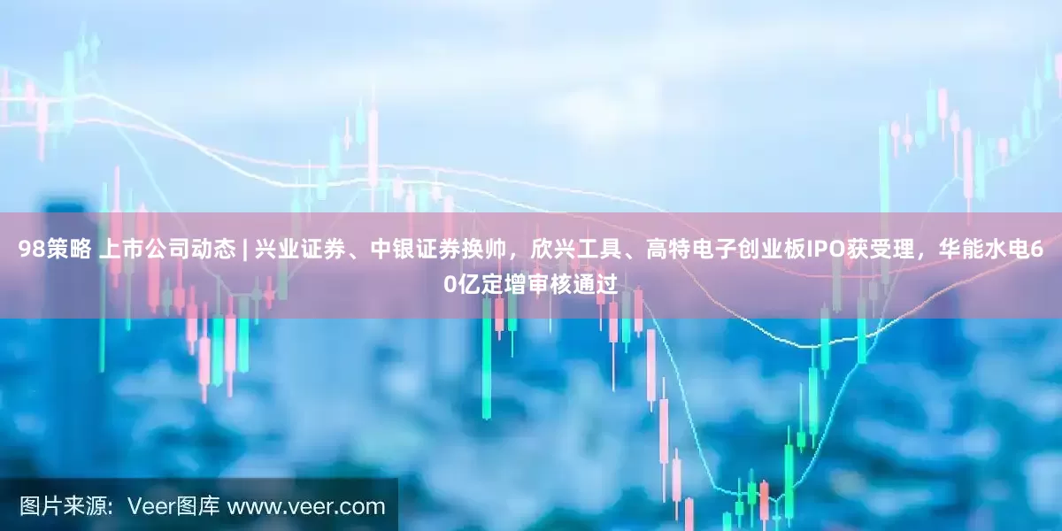 98策略 上市公司动态 | 兴业证券、中银证券换帅，欣兴工具、高特电子创业板IPO获受理，华能水电60亿定增审核通过