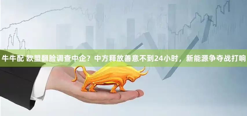 牛牛配 欧盟翻脸调查中企？中方释放善意不到24小时，新能源争夺战打响